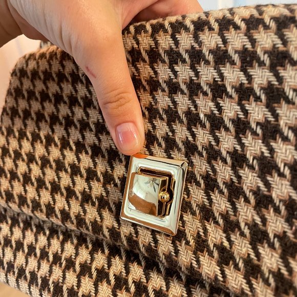 12th Tribe Houndstooth Mini Bag in Black and Cream - Picture 2 of 4